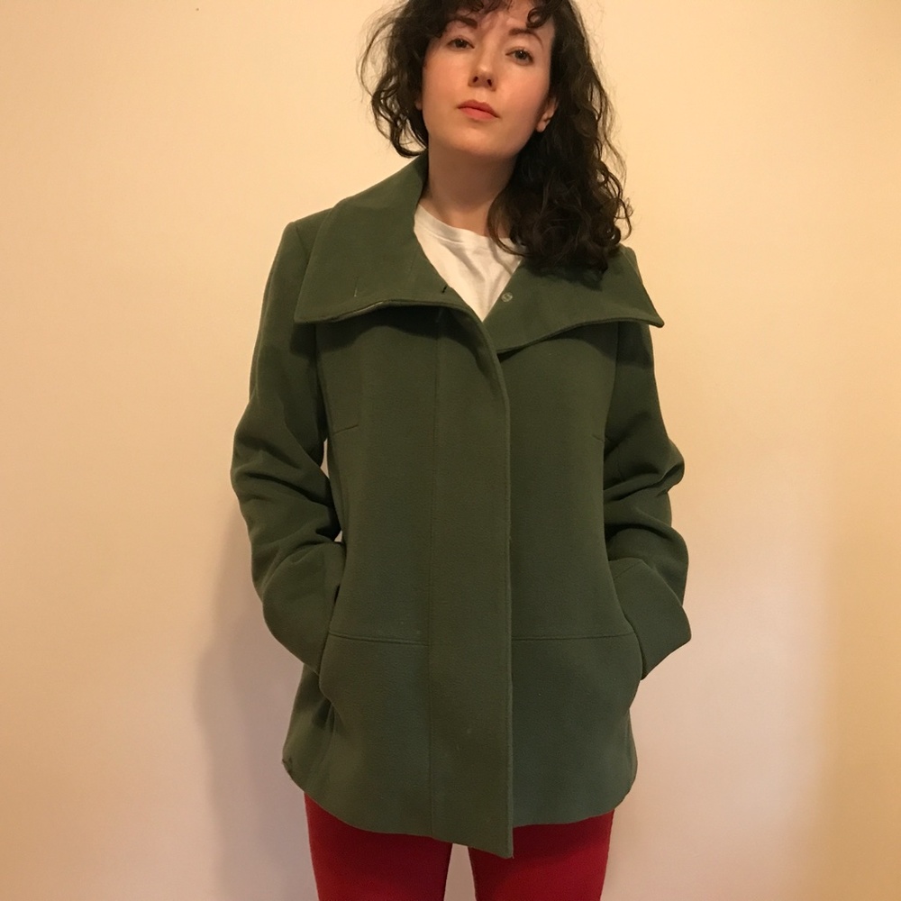 Wool Cole Haan Green Peacoat